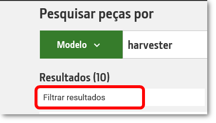 Filter results icon circled at the bottom of the parts lookup component