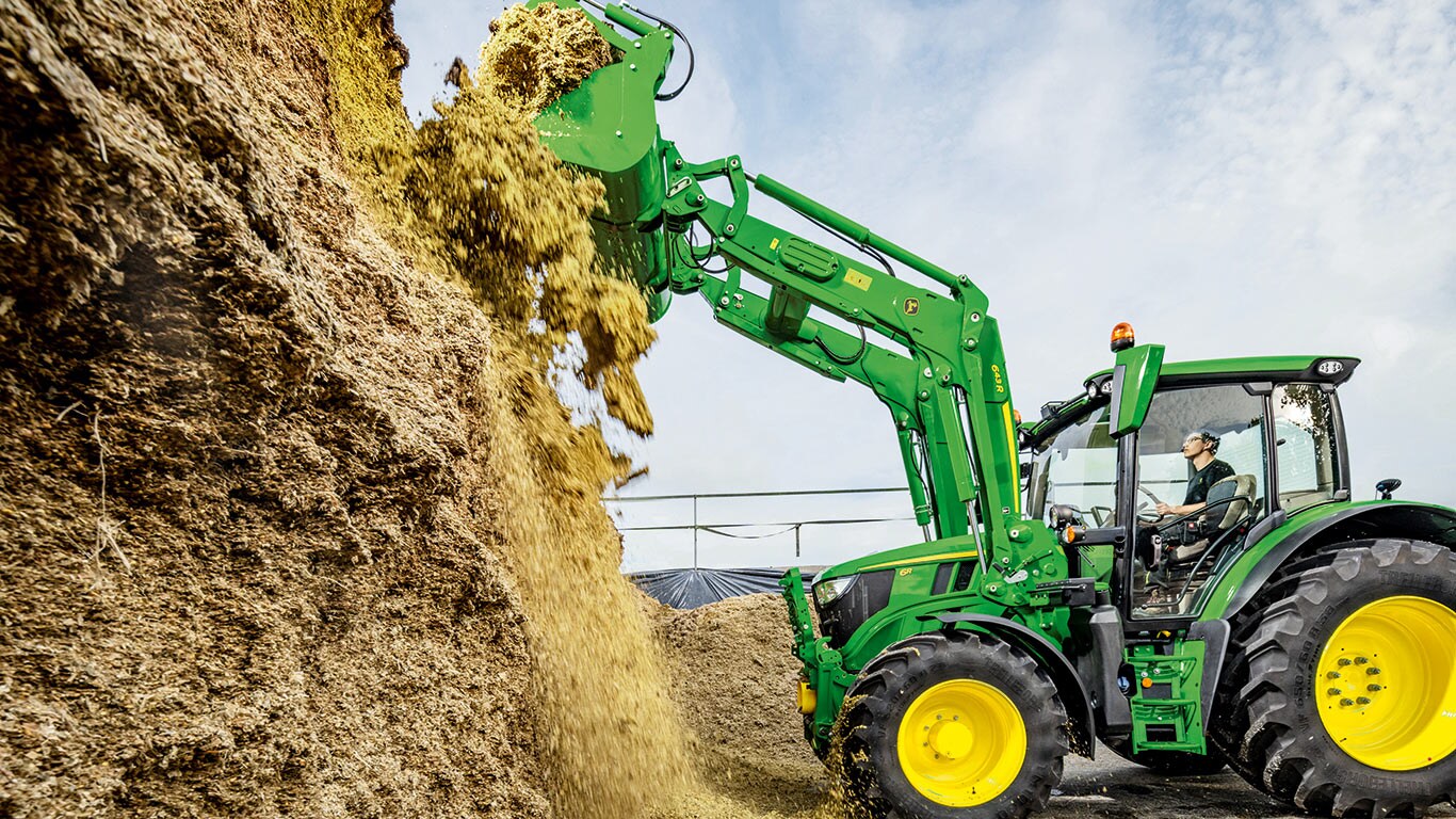 Maximize o seu dia com as pás-carregadoras frontais John Deere